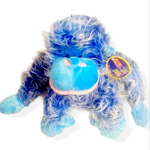 Toys | J New Vintage Blue Fuzzy Garilla Plush Stuffed Animal | Poshmark